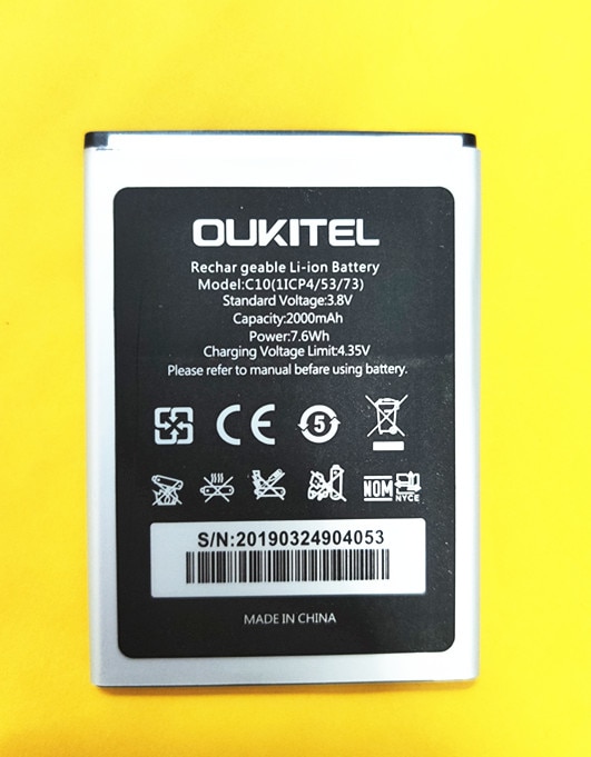 Azk Oukitel C10 Batterij 100% 2000 Mah Backup Batterij Vervanging Voor Oukitel C10 Mobiele Telefoon