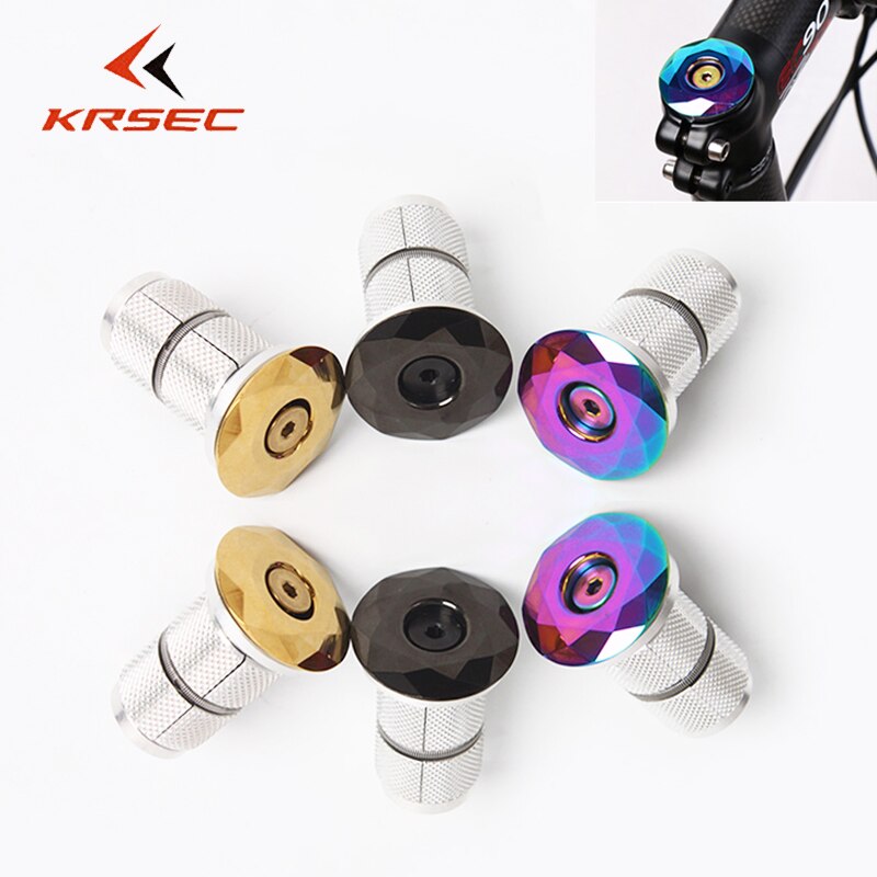 Krsec Fiets Stem Top Cap Aluminiumlegering 1-1/8 &quot;Fiets Expander Top Cap Headset Expander Schroef Voorvork end Plug Bike Deel