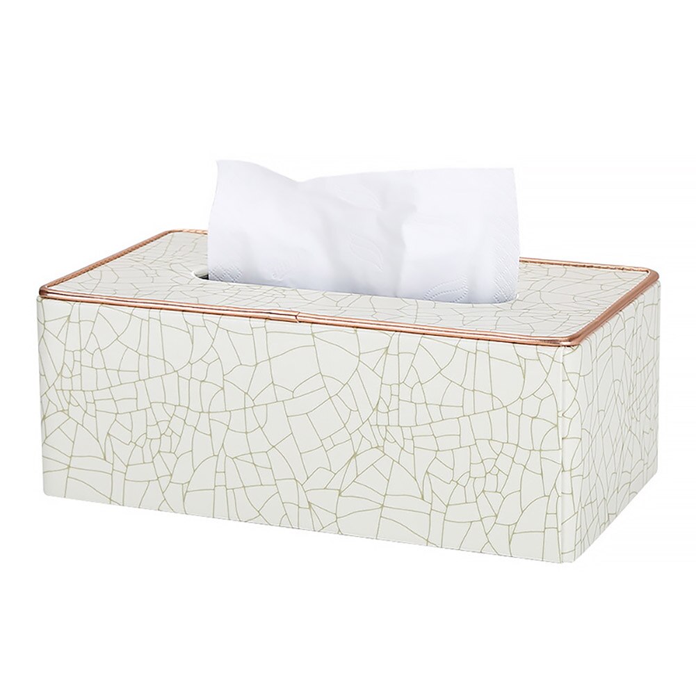 Hotel Drawer Light Luxury Business Office Dining Leather Tissue Box Marble Pattern Rectangular Leather Tissue Box Cover Holder