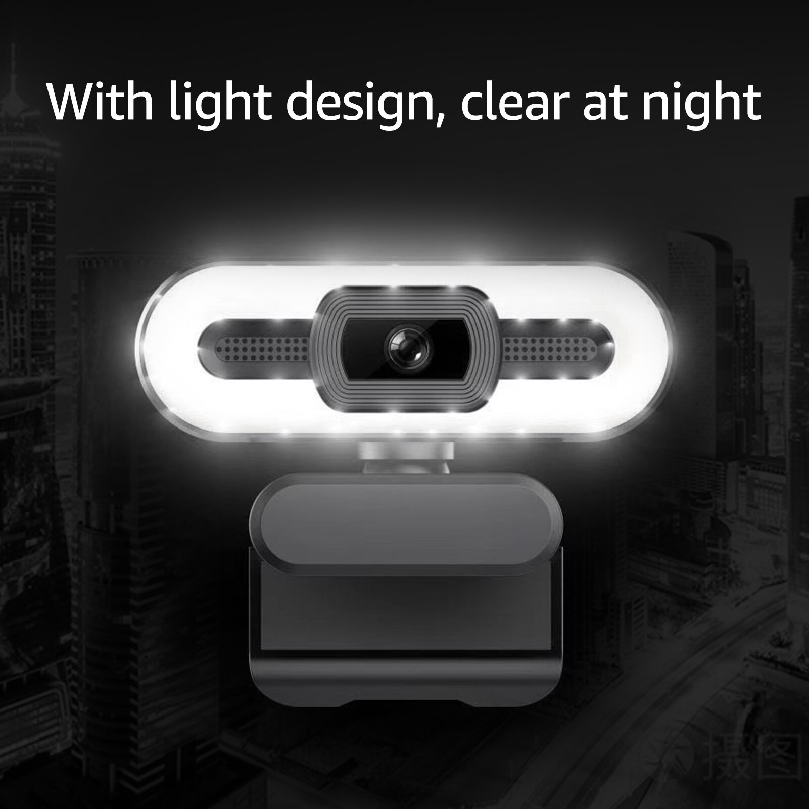 Network Computer Camera USB Plug And Play 2K Webcam 5 Million Pixels Fill Light Camera Noise Reduction Microphone