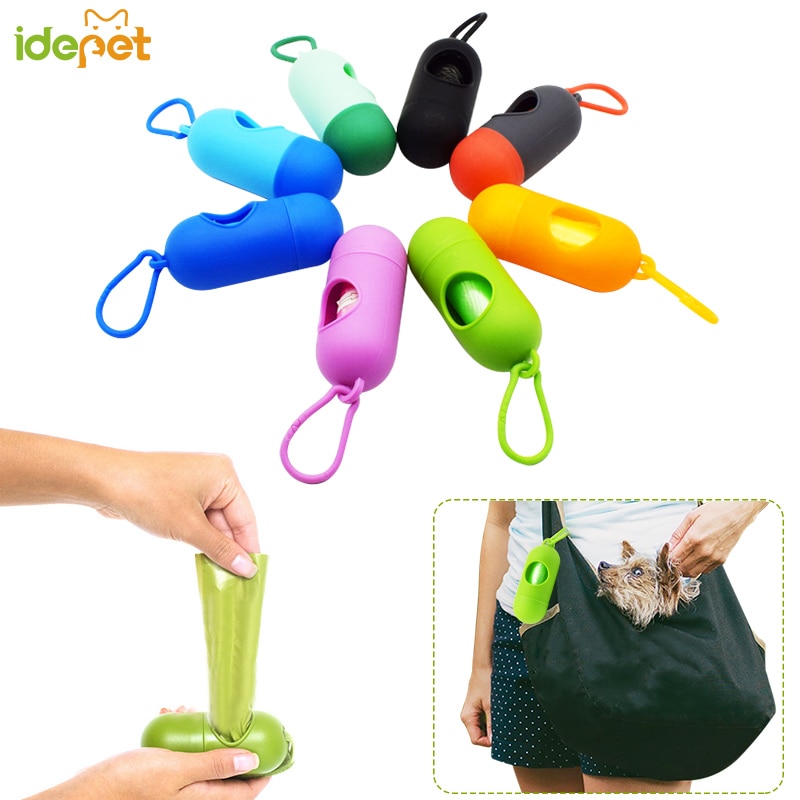Dispensador de Bolsa para popó de policarbonato para perros y gatos, juego práctico de basura, suministros de limpieza, 1 unidad, 30 Bolsa para popó