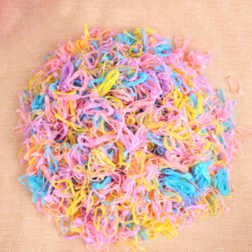 200 st / pack gummirep hästsvanshållare elastiska hårband band flätor flätor hårklämma pannband flickor hår tillbehör: 6