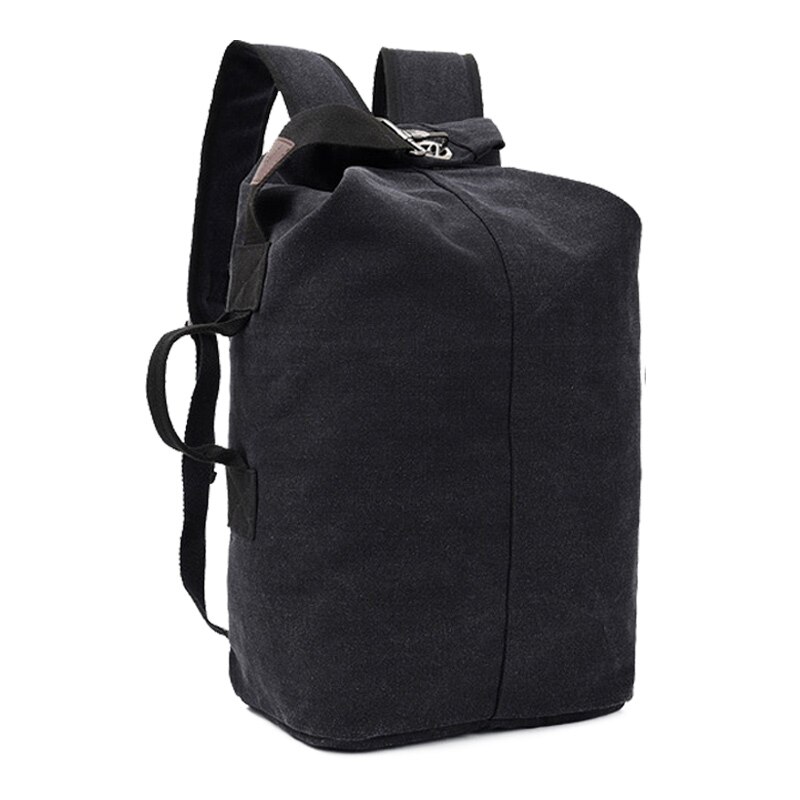 Basketbal Rugzak Mannen Casual Sport Grote Capaciteit Fitness Rugzak Duurzaam Canvas Outdoor Camping Bagage Tas Kaki Bruin: Black