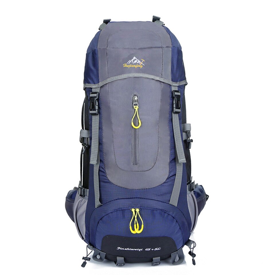 70L Waterproof Hiking Backpack Camping Rucksack Sports Bag Travel Backpack Mountain Climbing Bags Men Women Outdoor Equipment: Dark blue
