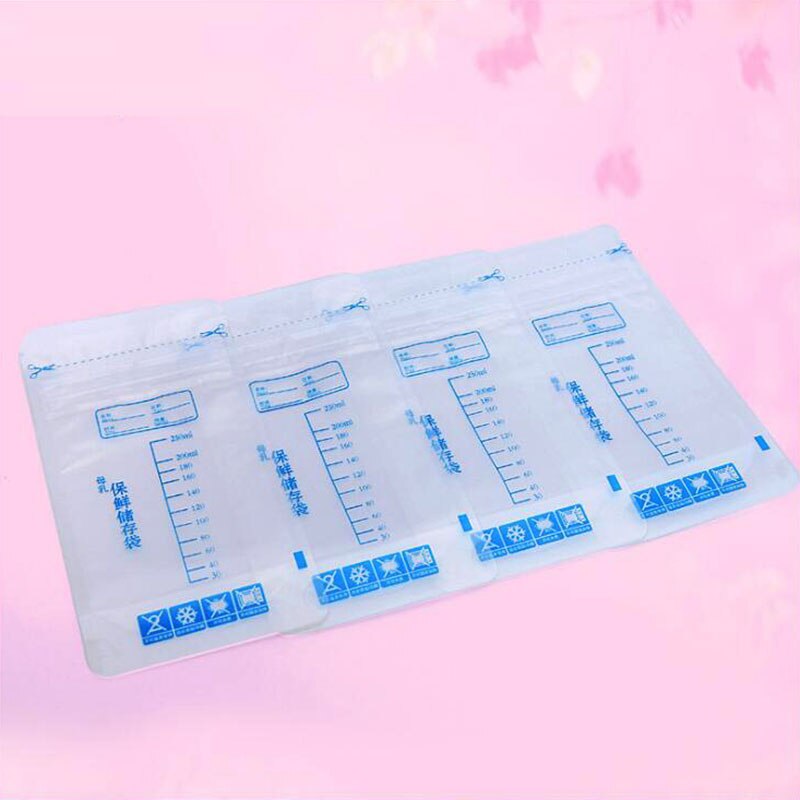 Opbevaringspose til modermælk 30 stk / pose opbevaring af babymad 250ml praktiske og praktiske engangs fryseposer til modermælk