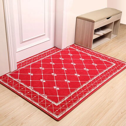 Thicken Mats In Kitchen Anti-slip Bathroom Carpet For Toilet Absorpt WC Mats Floor Carpet In Living Room Non-slip banyo paspas: 016 red / about 50x80cm