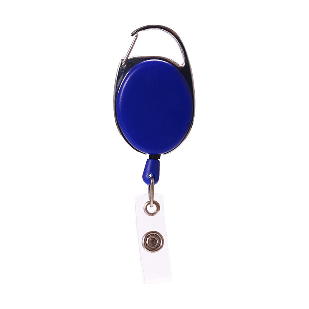 LLavero retráctil negro, llavero con insignia de identificación antipérdida con cuerda de alambre de acero elástica, accesorios para mochila, herramienta para exteriores: Plata