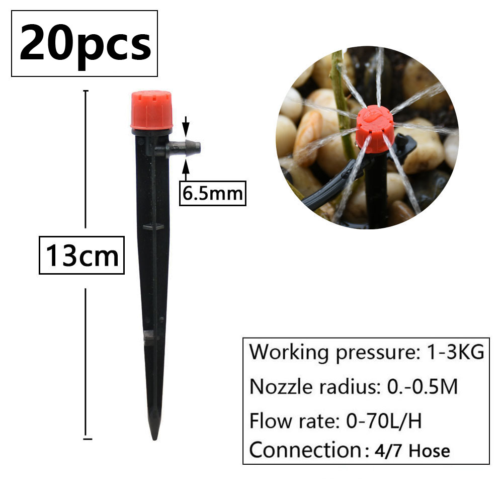 DIY Drip Irrigation System Automatic Watering Kit Irrigation Timer Garden Hose Adjustable Dripper Garden Tool Set: black