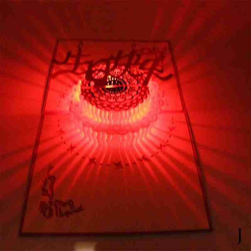 Verjaardag muziek licht wenskaart kerst en stereo 3d jaar wenskaart  e2 j 9: J
