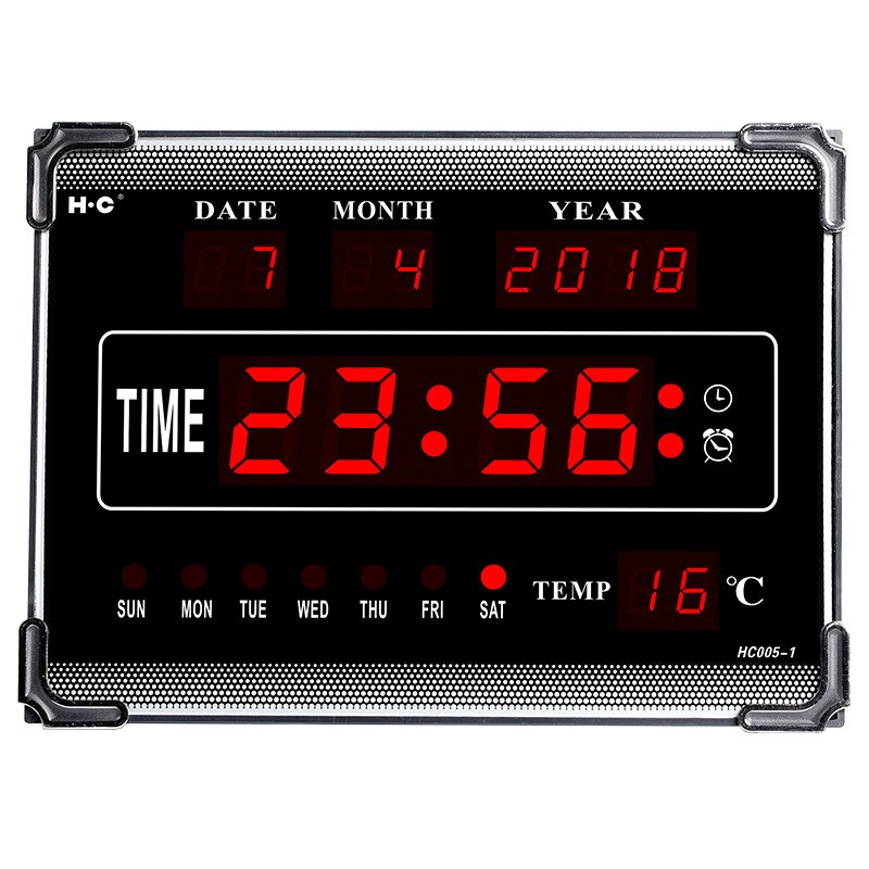 Hongchuang English electronic calendar led Wall Clock 10 inch digital clock music alarm