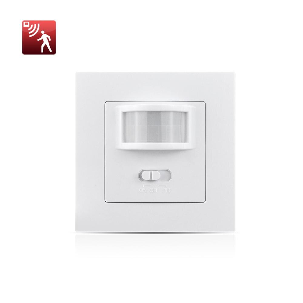 220V PIR Motion Sensor Switch ON / OFF Infrared Human body induction Sensor smart switch Auto Control Home Night Smart Lighting: square 3 mode switch
