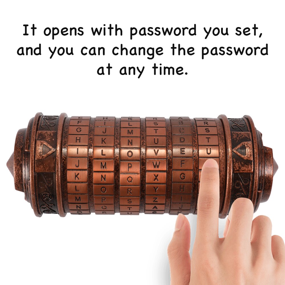 Valentine Password Combination Lock Retro Birthday Valentine Box Cylinder Lockbox Da Vinci Code Alphabet Locks