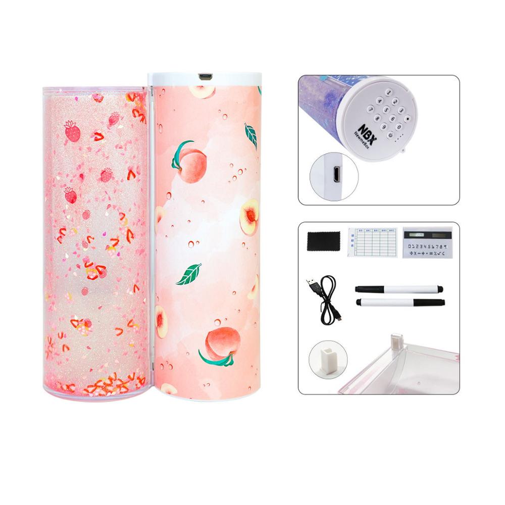 NBX zamek elektroniczny kod piórnik hasło piórnik Anime stacjonarne ruchome piaski pudełko na długopis robić przyborów szkolnych chłopiec dziewczyny prezent: fruits
