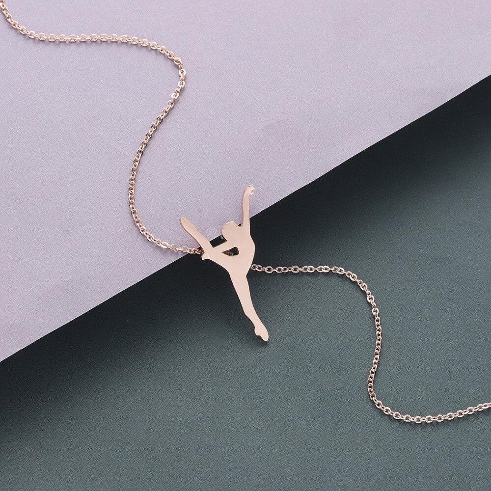 Elegante Edelstahl Ballett Tänzerin Halsketten für Mädchen Ballerina Anhänger Künstlerische Schmuck für Tänzerin Ballett Liebhaber