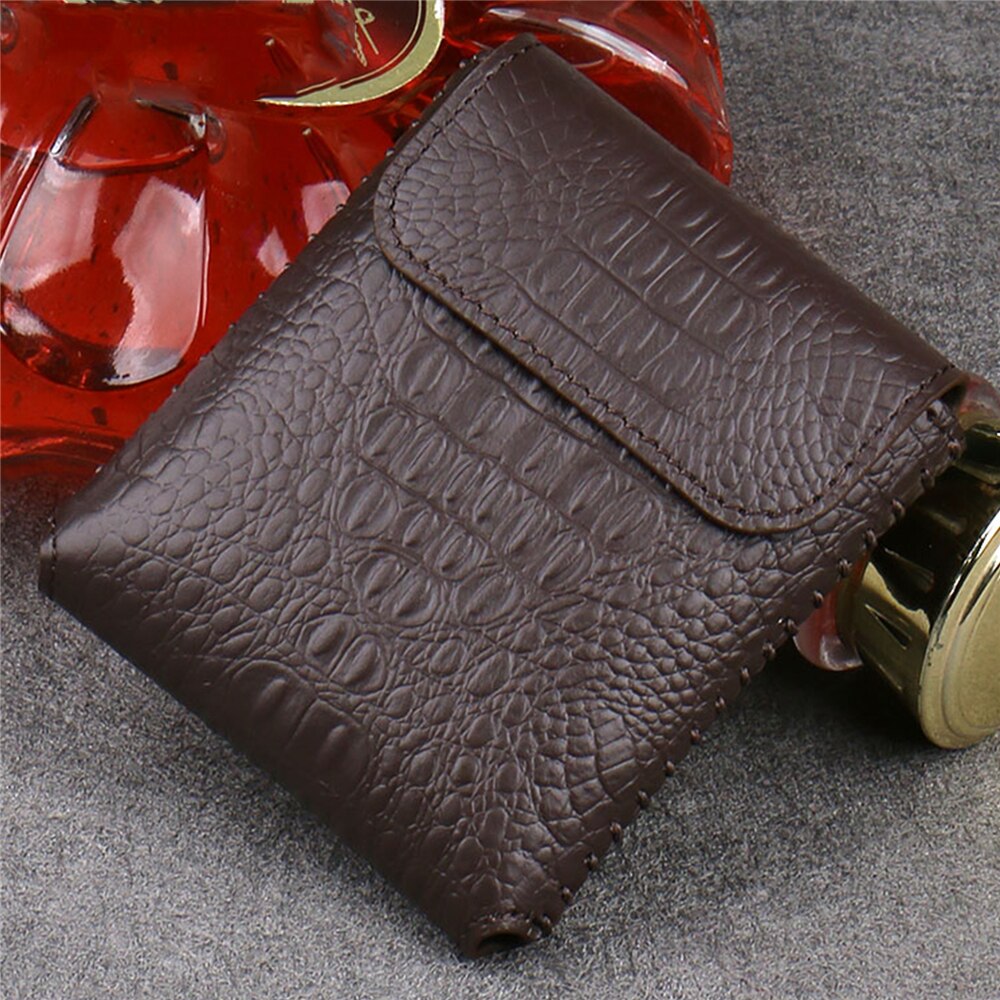 PU Leather Phone Pouch Anti-fall Protective Case for Samsung Galaxy Z Flip Fold Phone Accessories Portable Full Cover Bag: Brown Crocodile 