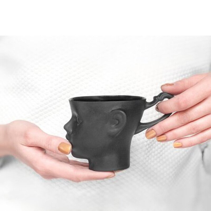 Tazas de café con cara de bebé para adultos, tazas de cerámica mate para amantes, escultura de cabeza, tazas de leche, decoración creativa nórdica para el hogar, taza de bebida,