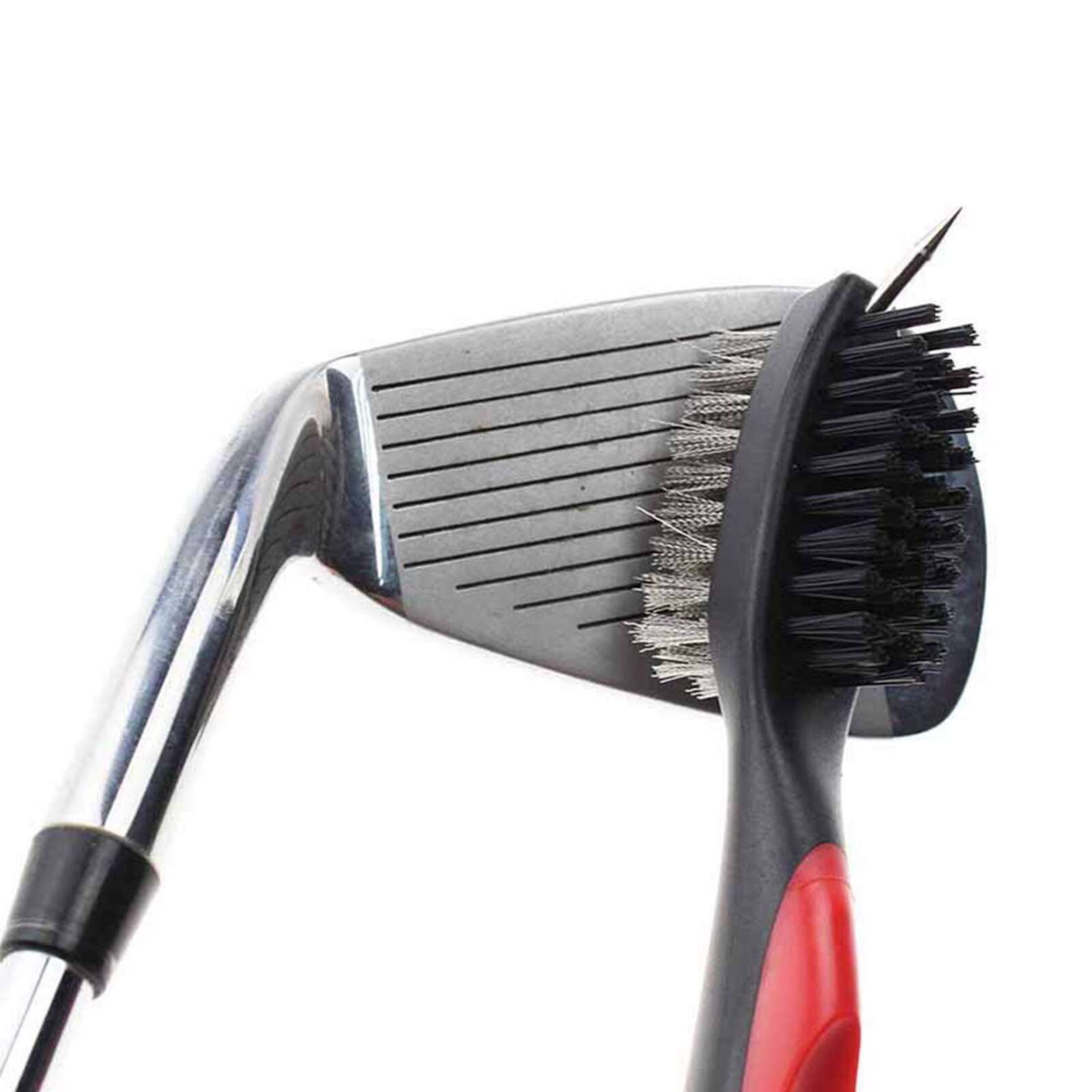 Escova para limpeza de tacos de golfe, escova com 2 lados para limpeza de ranhuras em cunha, kit de limpeza, ferramenta de limpeza, peças para esportes ao ar livre