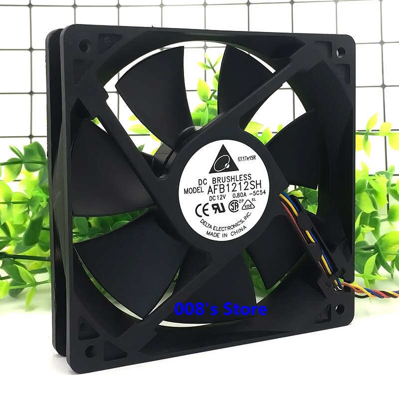 Cpu køler blæser til pc server afb 1212sh -f00 3 pins /-5 c 54 4 pins 120mm 120*120*25mm 12v 0.80a pwm køling 3400 rpm 113 cfm