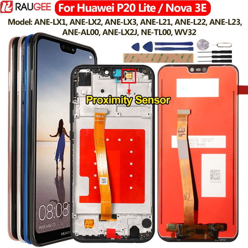 For Huawei P20 Lite LCD Display+Touch Screen Digitizer Replacement Assembly For Huawei P 20 Lite/ Nova 3E ANE-LX1 ANE-LX3 5.84"