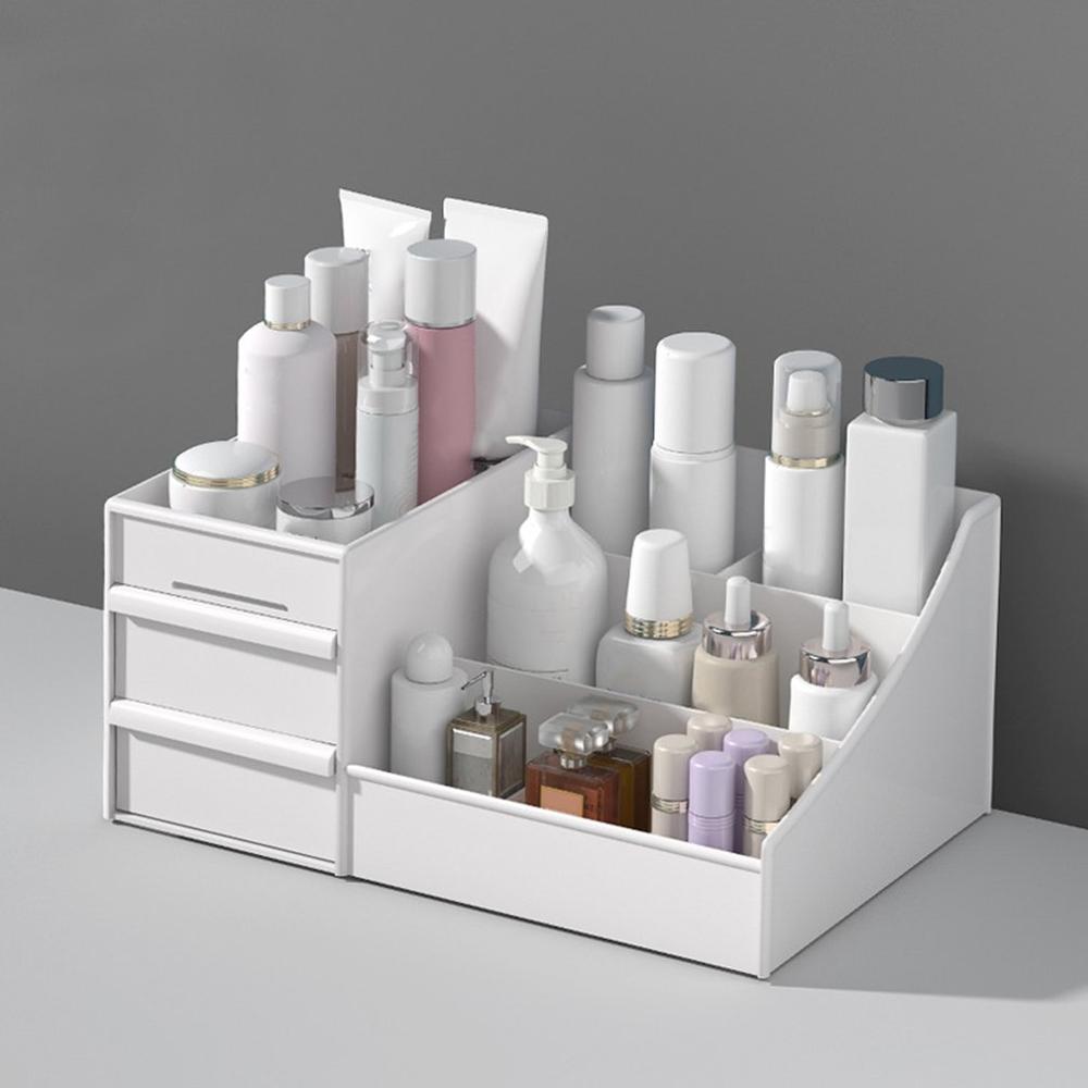 Make Drawers Organizer Box Sieraden Lippenstift Opbergdozen Organizzatore Cassetti Container Make Up Case Cosmetische Container: white