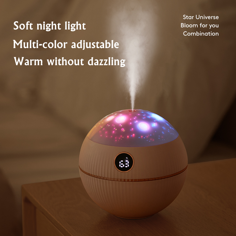 550Ml Usb Aromatherapie Luchtbevochtiger Met Projectie Lamp Oplaadbare 2000Mah Batterij Draadloze Etherische Olie Aroma Diffuser