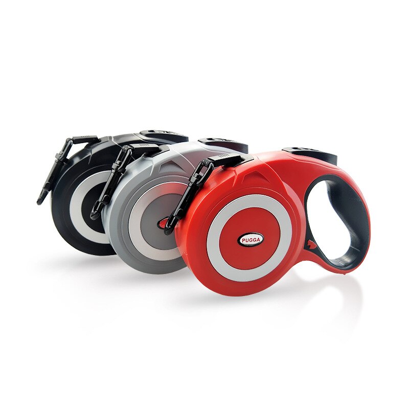 Pugga 5m / 8m flexi hondenriem, intrekbare hondenriem, trekkoord voor honden, automatisch uitschuifbaar, reflecterende wandelhondenriemen