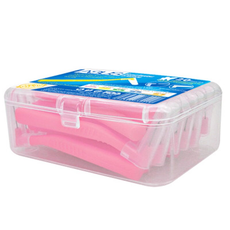 20Pcs/box L-shaped Push-Pull Interdental Brush Oral Care Kit Toothbrush Braces Cleaning Interdental Brush: 0.6mm