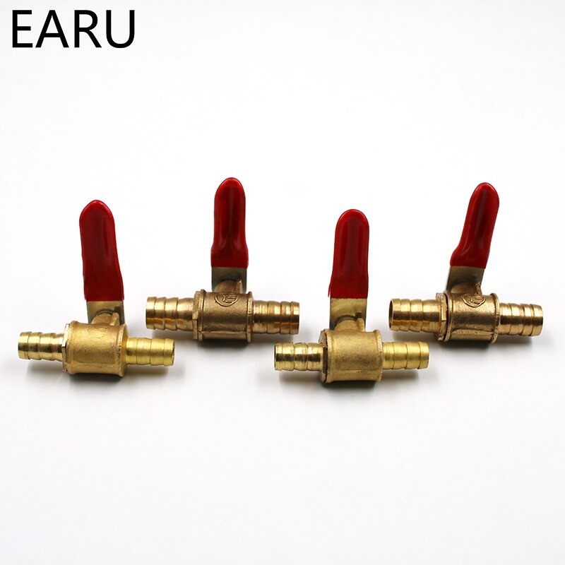6mm-12mm slang hulling inline mässing vatten olja luft gas bränsle ledning avstängning kulventil rörkopplingar pneumatisk kopplingskontroll