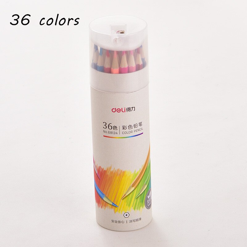 Conjunto de lápis de madeira coloridos 12/24/36/48 cores, pasta de madeira, óleo, chumbo, desenho e lápis de colorir para escola, lápis de desenho para crianças: 36 Colors