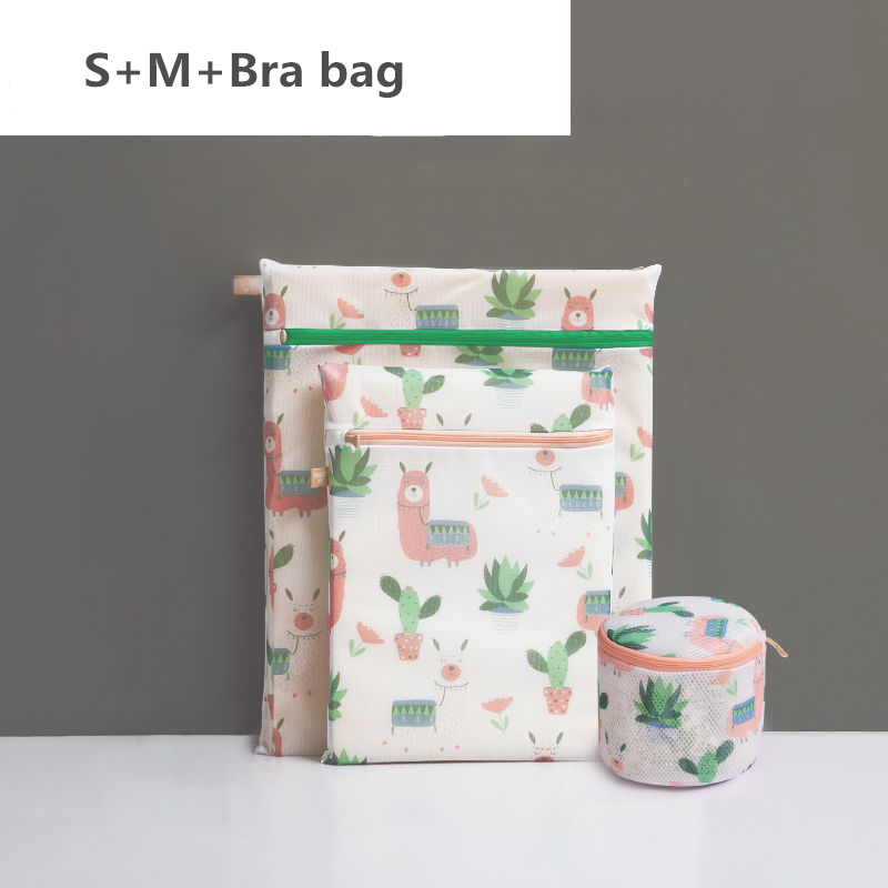 3 Stks/set Waszak S/M/L Outdoor Reizen Kleding Opslag Tassen Nordic Verse Afdrukken Rits Organizer Anti-Kronkelende Lingerie Protec: Style A-3 Pieces