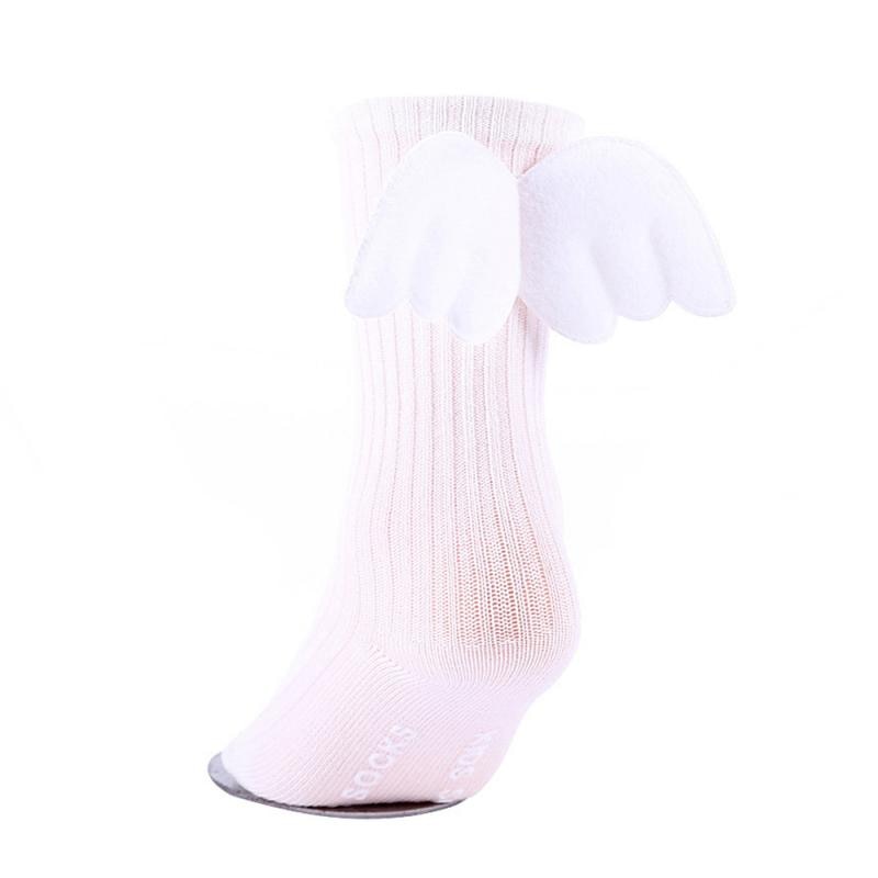 0-4Y Katoenen Baby Schattige Kniekousen 3D Angel Wings Kids Peuter Candy Kleur Zachte Sok Kinderen Beenwarmers Meisje