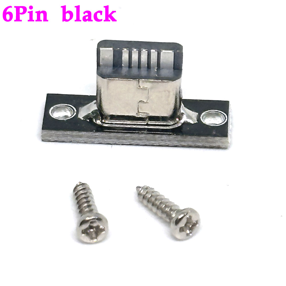 1-10 Uds conector USB tipo C 3,1 tipo C 2 pines 4 pines conector hembra puerto de carga USB 3,1 tipo C enchufe con placa de fijación de tornillo: Morado / 10-19 Unids