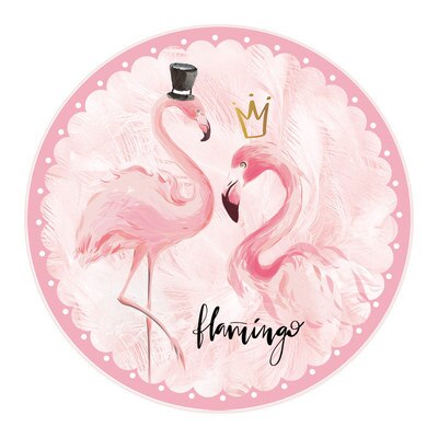 Leuke Ronde Flamingo Tapijt Roze Zachte Slaapkamer Woonkamer Bed Decoratie Mat: A / 80CM
