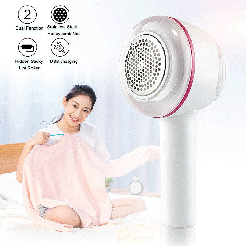 USB hair ball trimmer rechargeable ball remover 2-in-1 multifunctional shaving sticky hair device