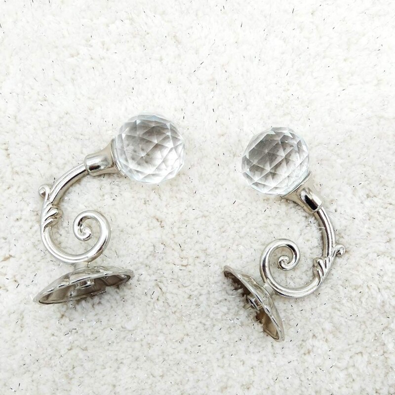 4 PCS Clear Crystal Curtain Holdbacks Wall Mounted Tassel Curtain Tieback Hook Drapery Tiebacks Clothes Coat Hat Towel Hanger Ho