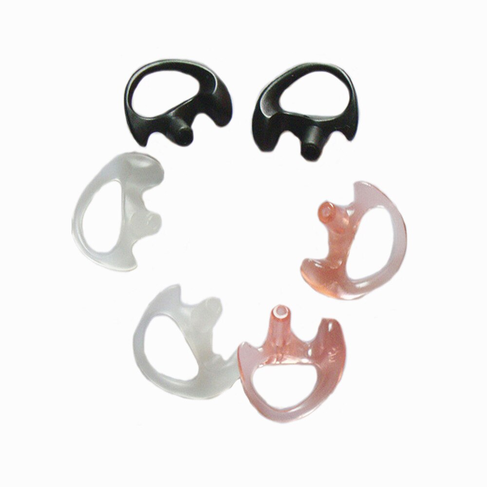 10 Pair Black Silicone earloop Medium Soft Earbud Earmold Molden Ear Mold Flesh Gel Open Insert Acoustic Tube For Two-way Radio