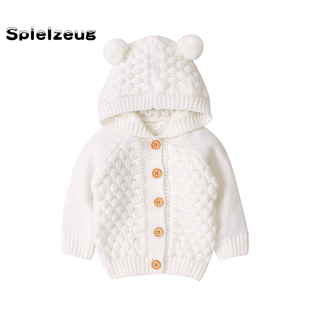 Lente Herfst Pasgeboren Baby Baby Meisje Jongen Vest Kleding Winterjas Warme Jas Gebreide Trui Hooded Button Uitloper # G4