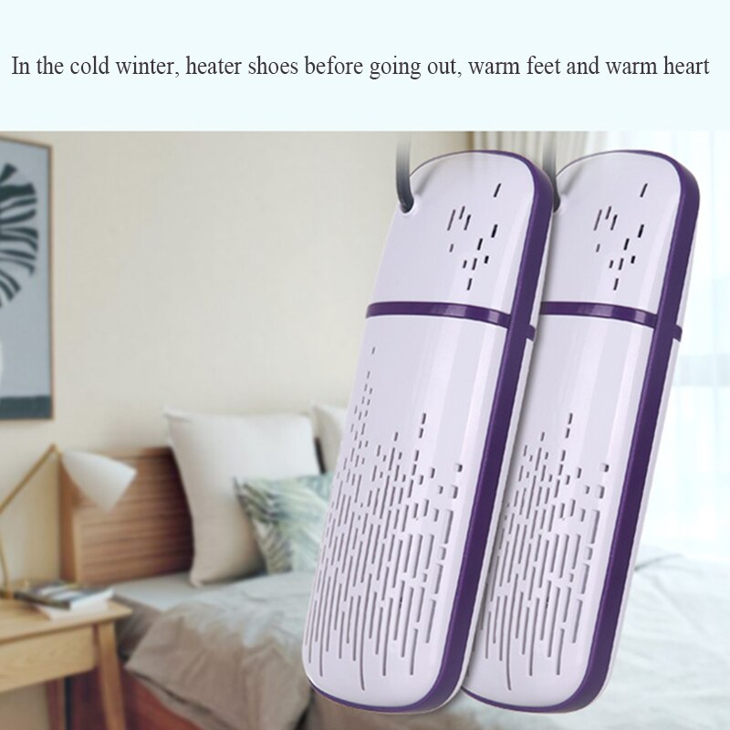 thumbnail interactive-video image 1 of 2-Pack Telescopic Shoe Dryers - Electric Boot & Shoe Drying Machine For Rainy Days With 360° Heat (White) 1 of 3