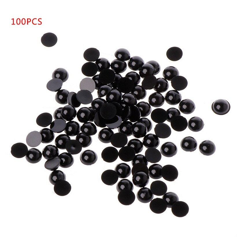 100 stk. 6-18mm sorte plastik sikkerhedsøjne til bjørnedukke dukke dukke håndværk børn børn diy legetøj: 6