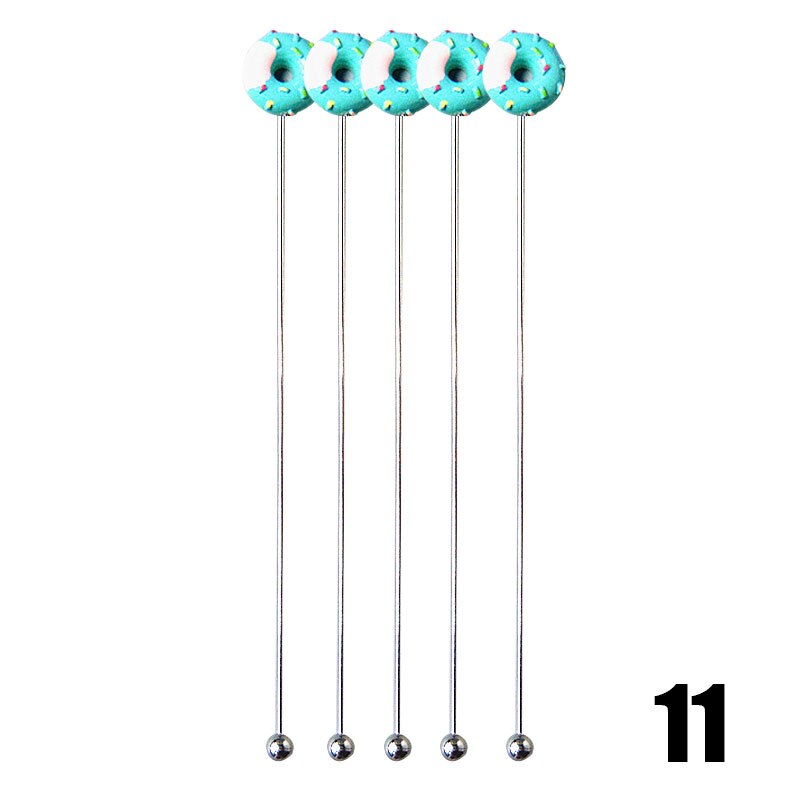 5pcs Kitchen Stainless Steel Doughnut Donuts Coffee Tea Spoon Set/Stirring Stick/Fruit Dessert Pastries Fork Set Donut fork spoo: 11