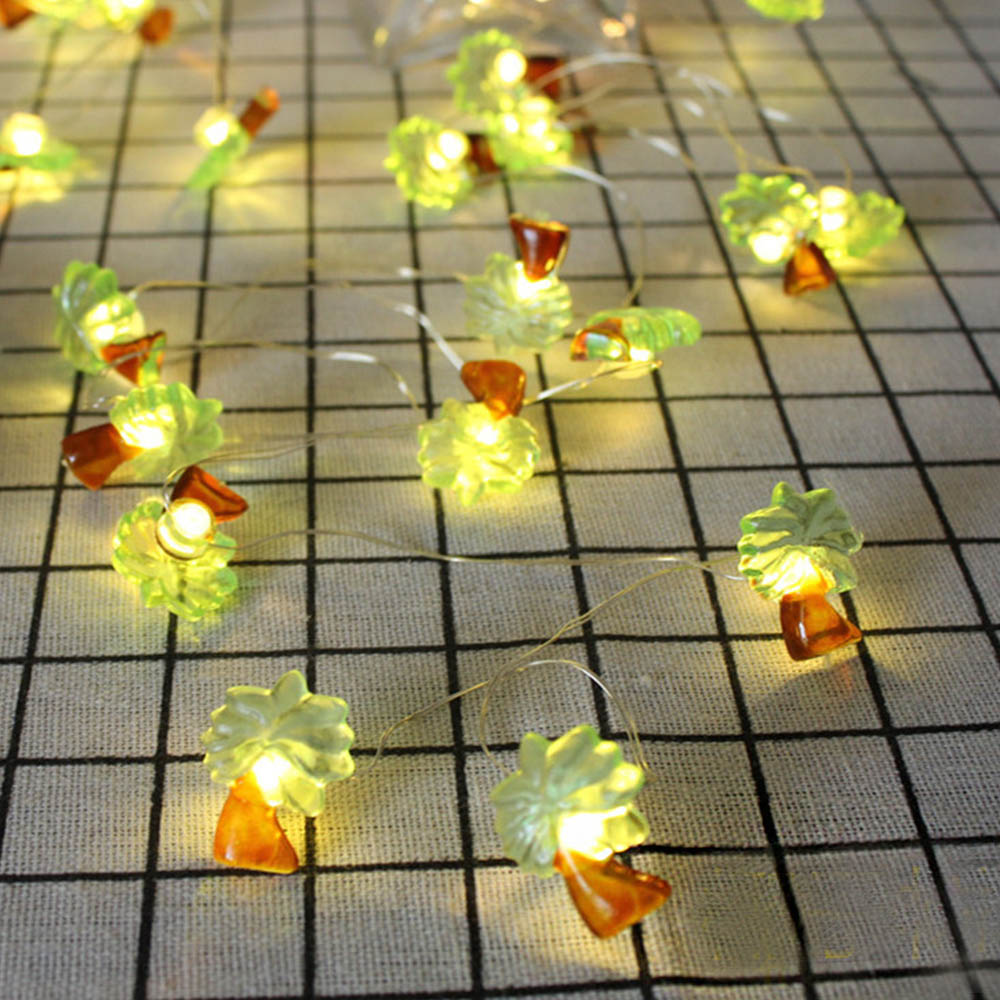 Guirnalda de luces 20 piezas luminosas hawaianas para decoración de fiestas, flamencos, unicornios, Cactus, suministros para LED en forma de piña: coconut tree