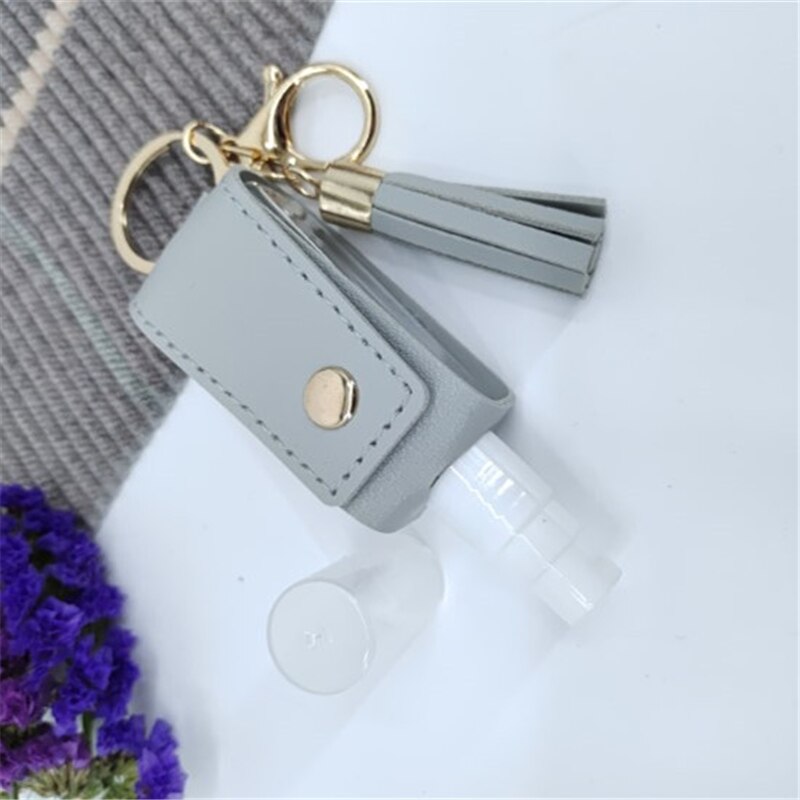 30ml Hand Sanitizer fallen Mini Desinfektionsmittel Hände Tragbare Hydroalcoholic Flasche sprühen Kopf Leder fallen Gesundheit Keychain Halfter: F sprühen Kopf