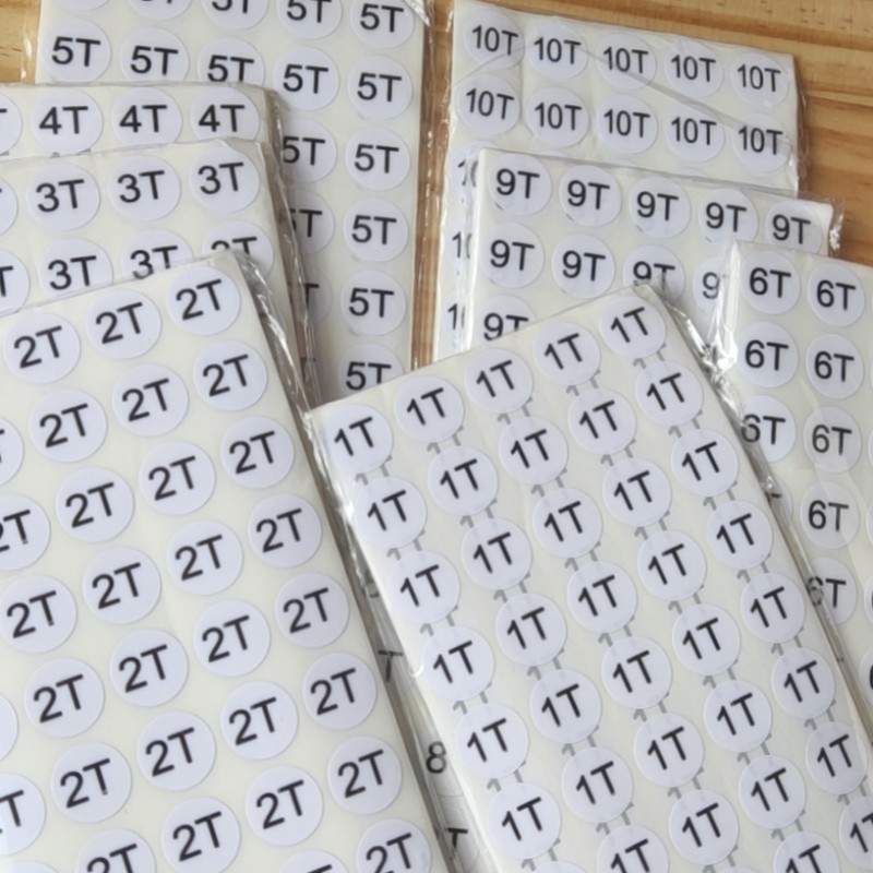 100pcs Sticker size label for baby clothes print stickers kids sizes labels 1T 2T 3T 4T 5T 6T 7T 8T 9T 10T Kids Clothing tags
