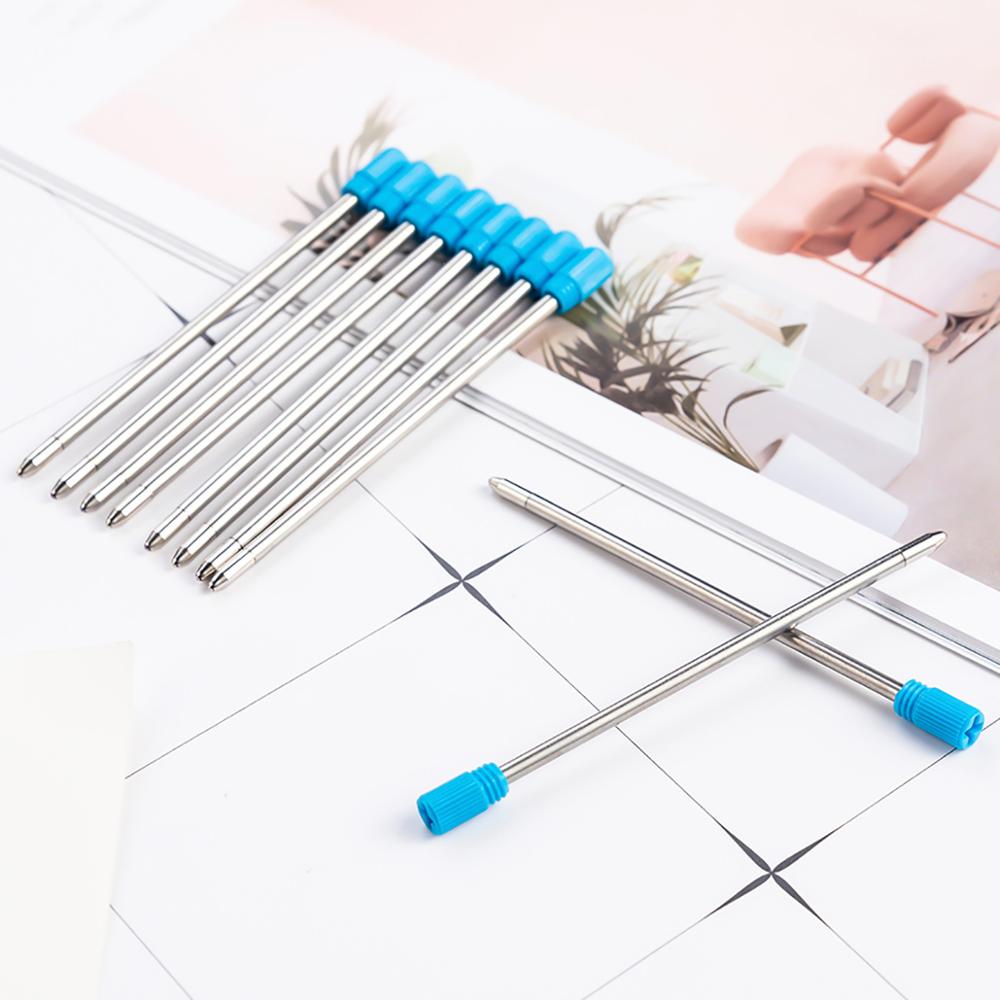 20 pcs/lot Metal Ballpoint Pen Refills Blue & Black Ink Medium Roller Ball Pens Refill School Office Stationery Supplies