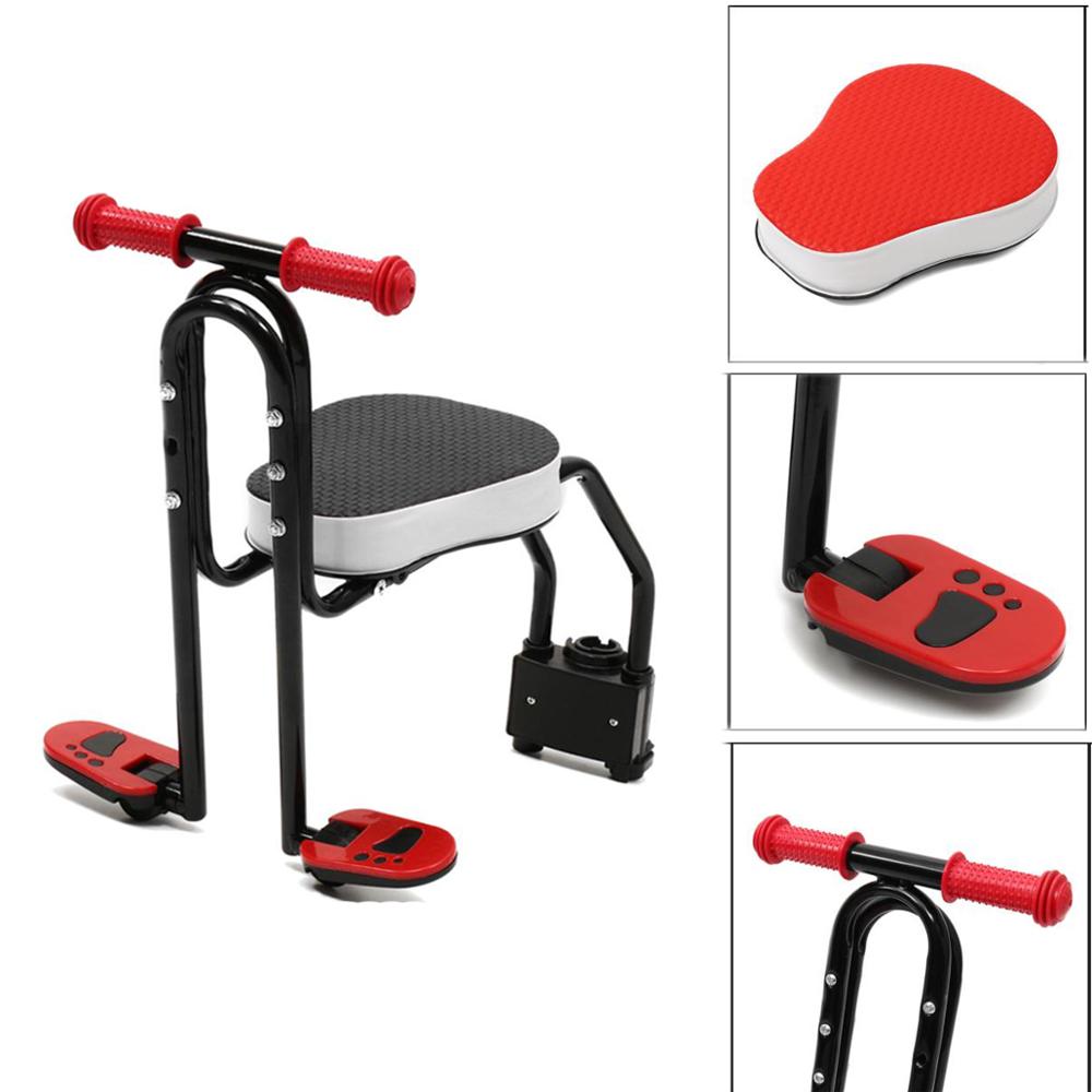 COEWSKE Front Mount Child Bike Seat Kids Bike Seat Foldable Child Bike Seat with Armrest and Pedal for Kids 3-6 Years Old