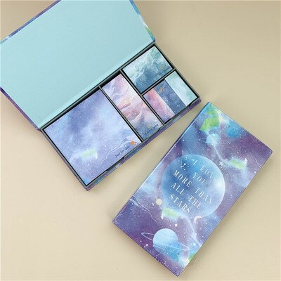 Creatieve leuke doos mode memo sticker Sticky Notes doos verpakt bericht paster: Clear