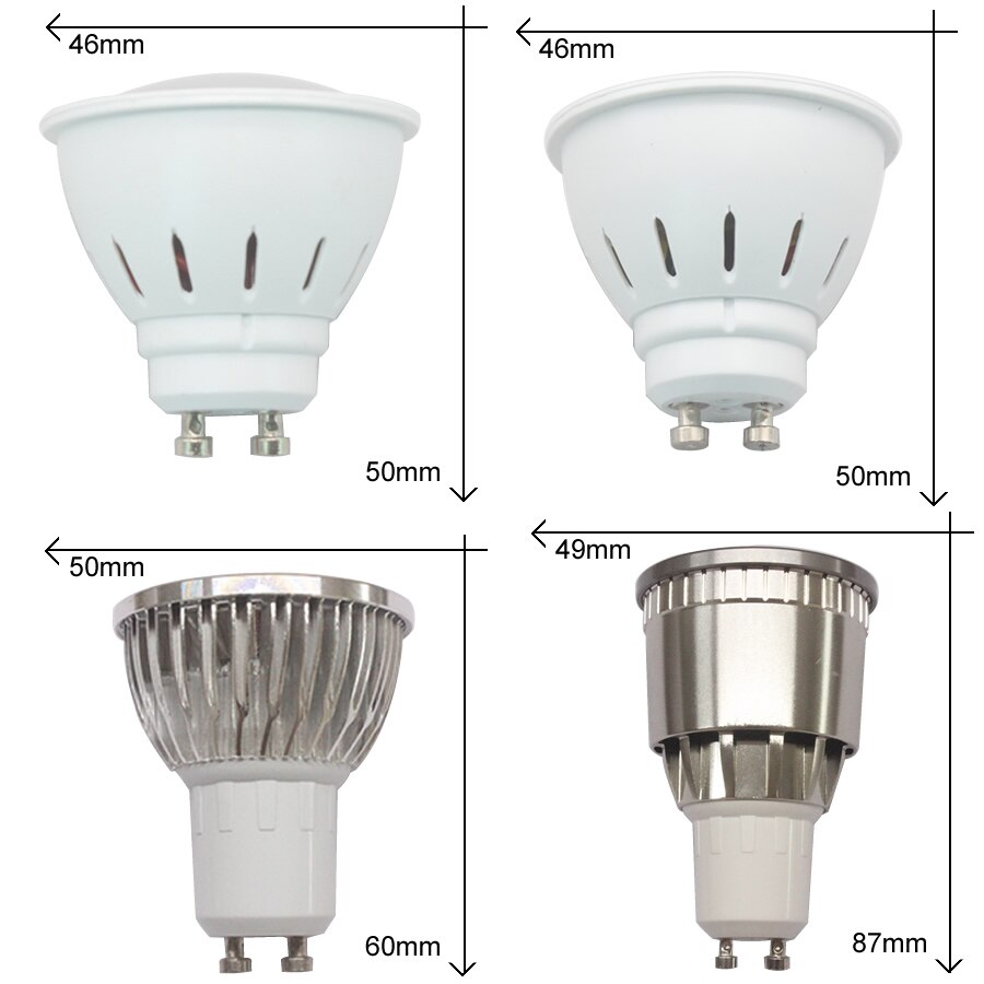 Gu10 focos Led 2W 3W 5W SMD2835 la taza de la lámpara 9W 12W 15W lámpara Led COB AC 110V 220V 240V Led Bombilla cálido blanco frío de luz Led