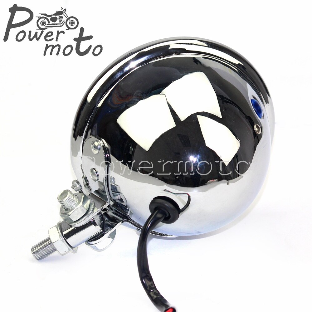 Cromo amarillo vidrio Vintage Café Racer Bobber faro 4,5 “faro Brat Chopper personalizado motocicleta 4,5" Faro Retro