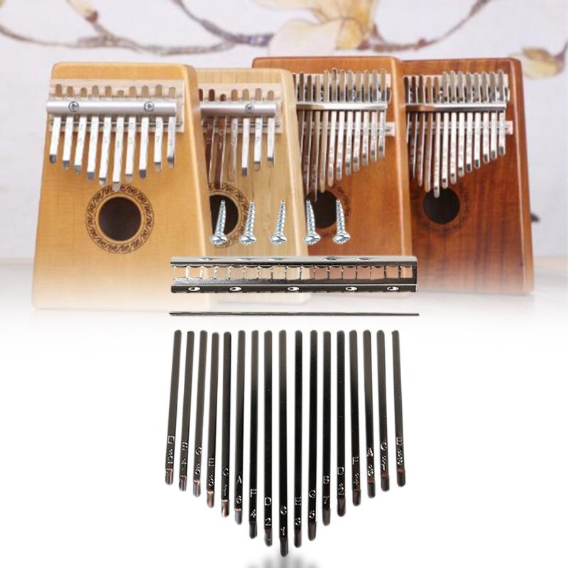 17- nøkkel kalimba diy sett slitesterk tommel piano stål nøkkel trebro sprapnel bokstaver tastatur musikkinstrument tilbehør