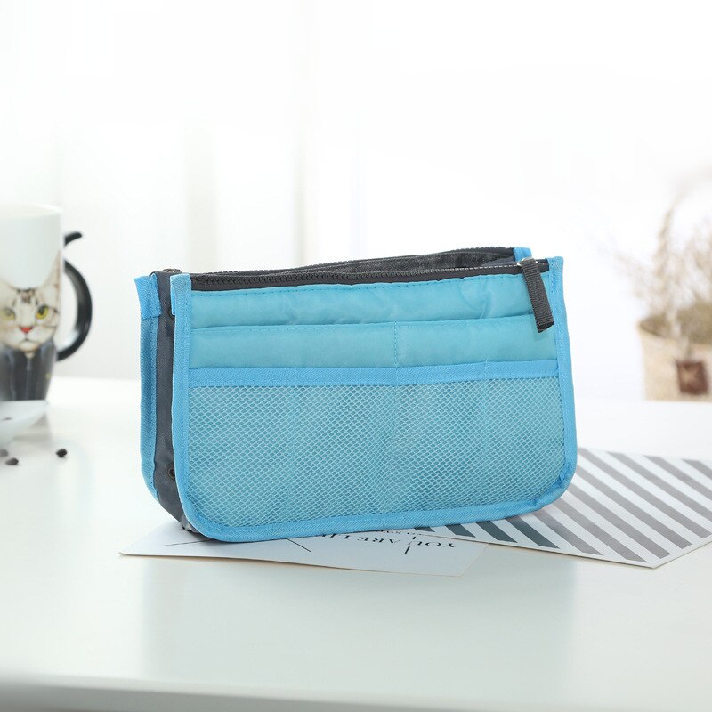 Bolsas de viaje multifuncionales de lona, bolsas de almacenamiento para cosméticos, bolsas de organizador informal para hombre y mujer: SkyBlue